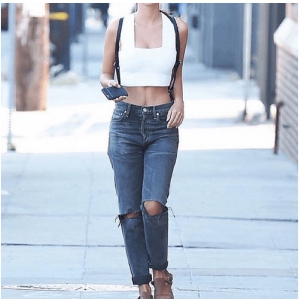 Citizen of Humanity Liya High Rise Classic Fit Crop Button Fly Jeans Made USA
